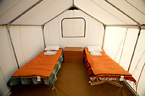 Baja Whale watching tent in San Ignacio Lagoon